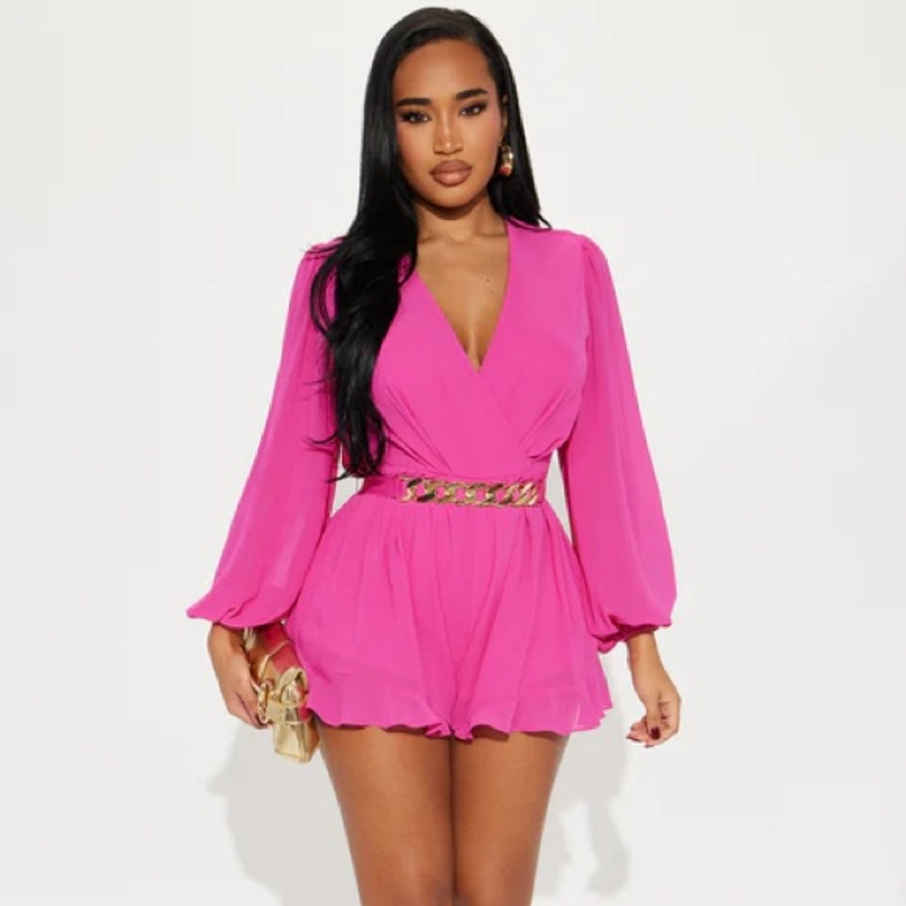 Fashion Nova Hot Pink All For You Romper